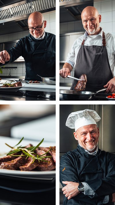 Bildercollage vom Fotoshooting bei Grebner Genuss